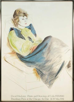 David Hockney 'Portrait of Celia Wearing Checkered Sleeves' 1981- Lithograph