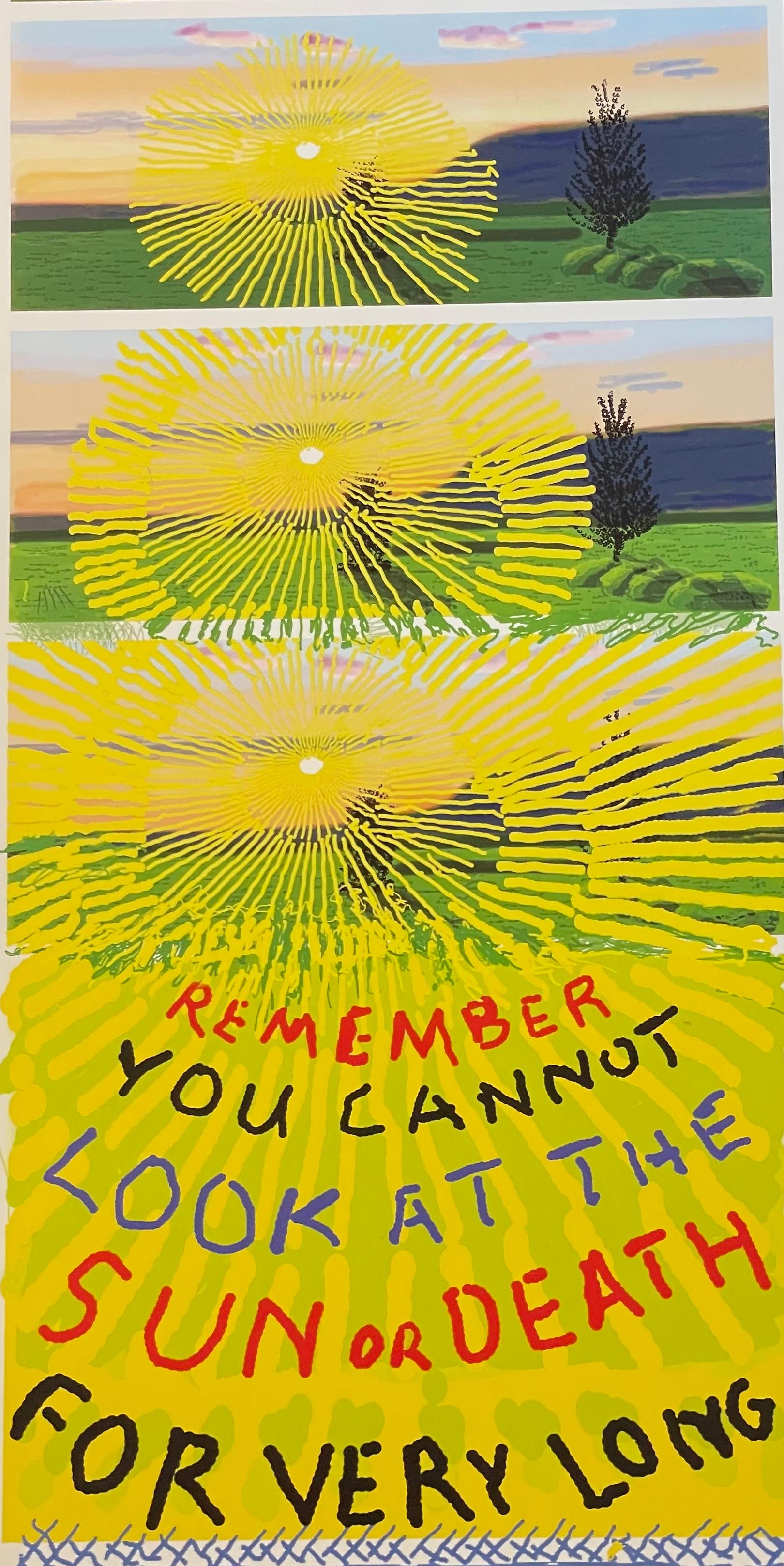 To coincide with this global show of hope, David Hockney has created this new limited edition lithographic printed poster with a yellow silkscreen overlay.

This May, outdoor screens around the world unite to present a new video work by David