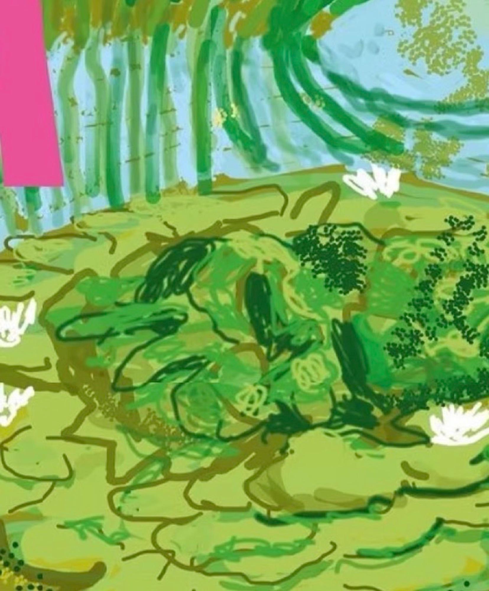 David Hockney The Arrival of Spring, Normandy Royal Academy Exhibition Poster For Sale 3