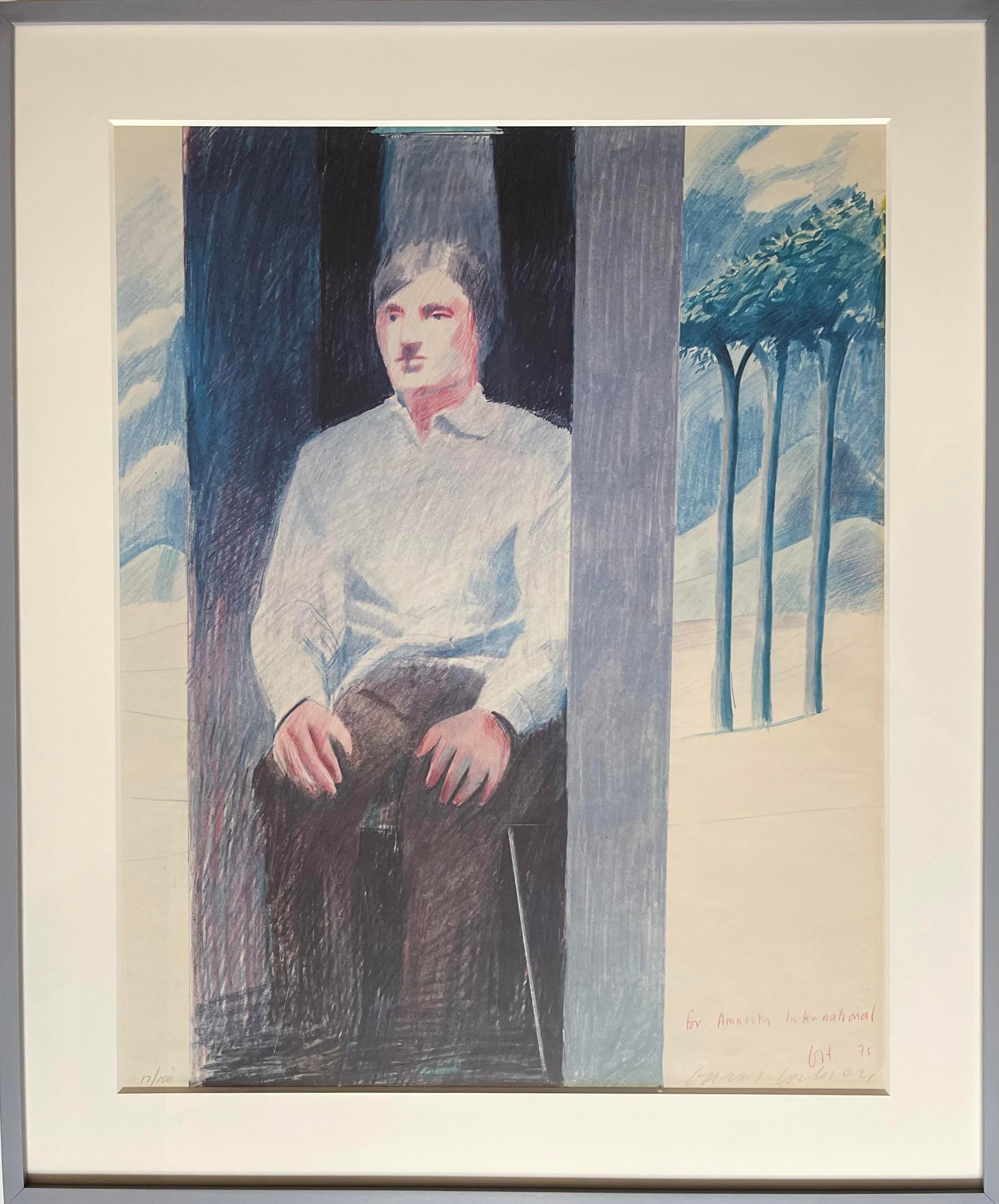 David Hockney, Prisoner for Amnesty International, signé à la main 17/100 encadré en vente 1