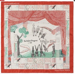 David Hockney - The Rake's Progress 100% Silk British Pocket Scarf, bespoke box