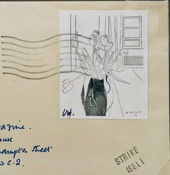 David Hockney - Tulipanes, de Culture Carriers Stamp out Art (Firmado a mano) Enmarcado
