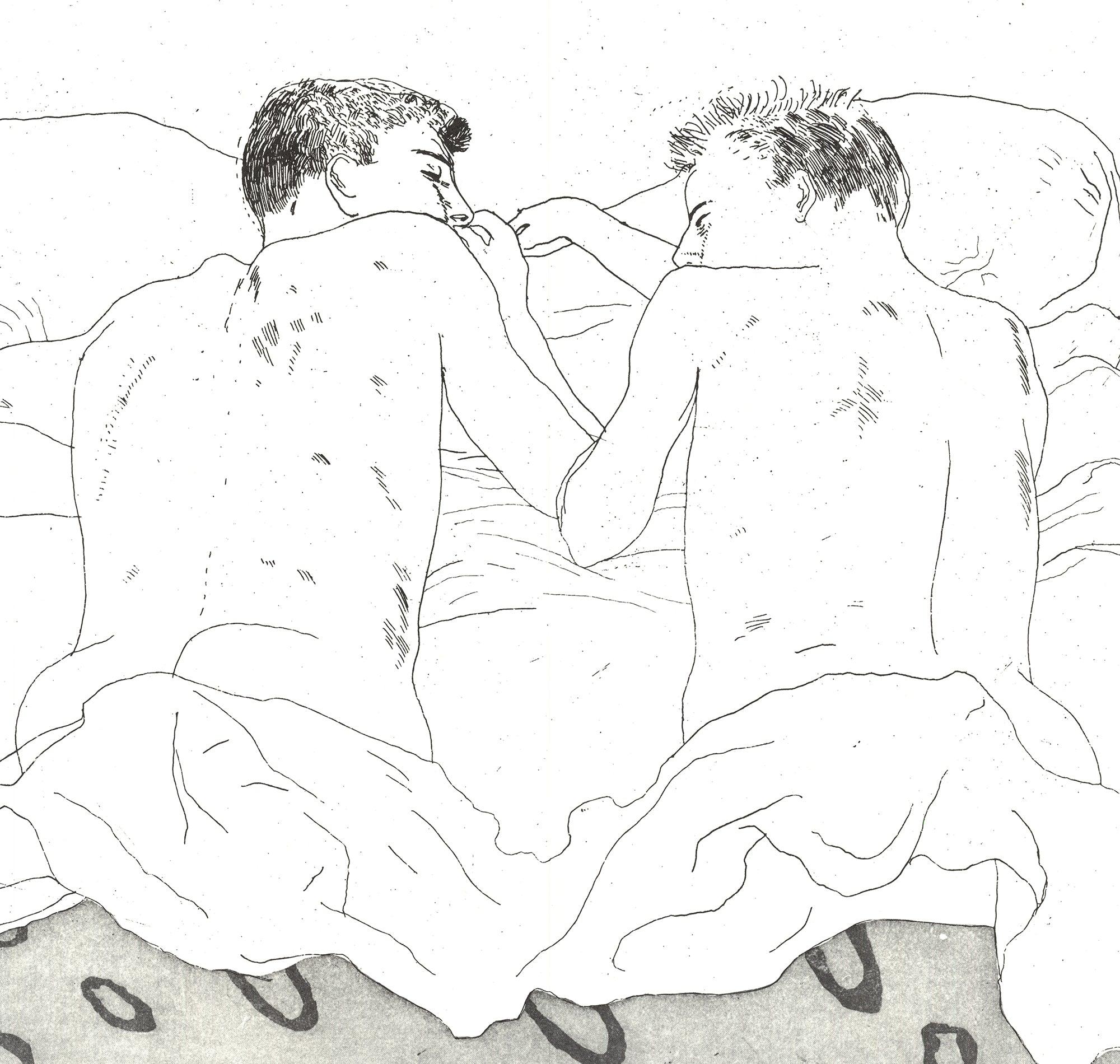 David Hockney « Deux garçons à l'âge de 23 ou 24 ans » 1968 en vente 1