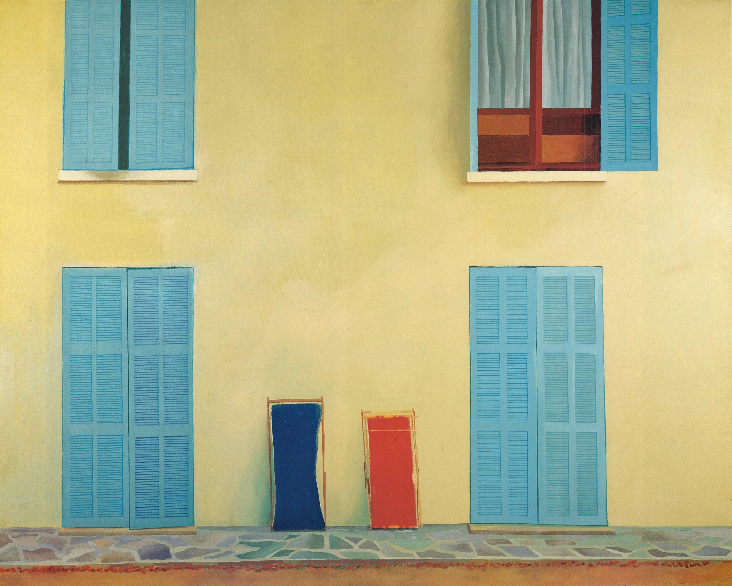 David Hockney 'Dos tumbonas, Calvi' 1985 Pop Art Vintage en venta 1