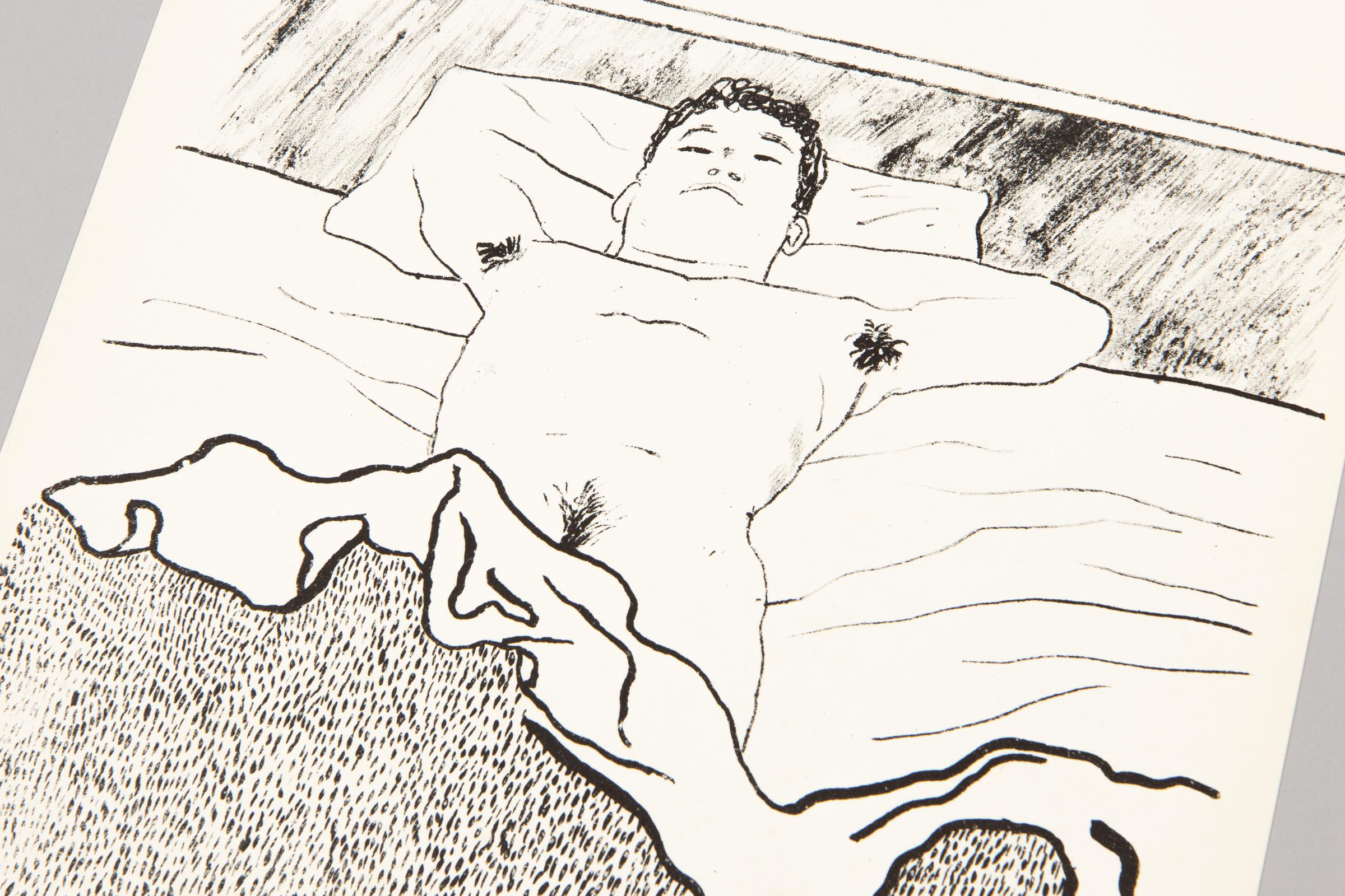 David Hockney, ohne Titel (aus Geh durch den Spiegel): männlicher Akt, Originaldruck im Angebot 2