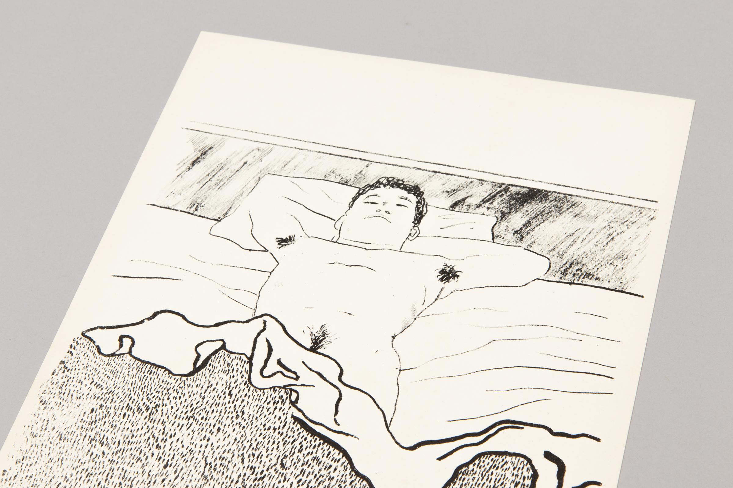 David Hockney, ohne Titel (aus Geh durch den Spiegel): männlicher Akt, Originaldruck im Angebot 3