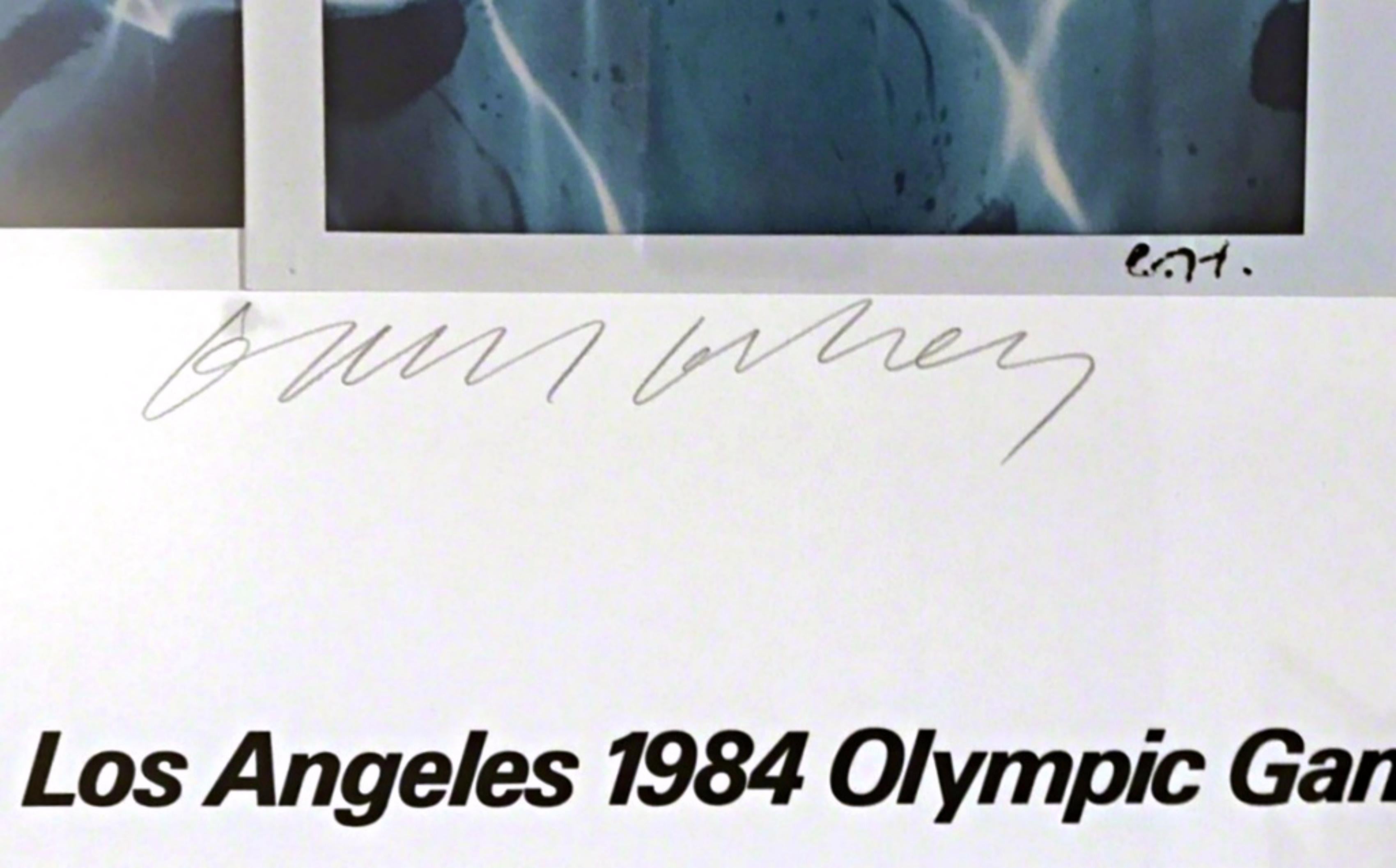 Deluxe Hand Signed Lt Ed Olympic Diver in Swimming Pool coveted lithograph w/COA - Print by David Hockney
