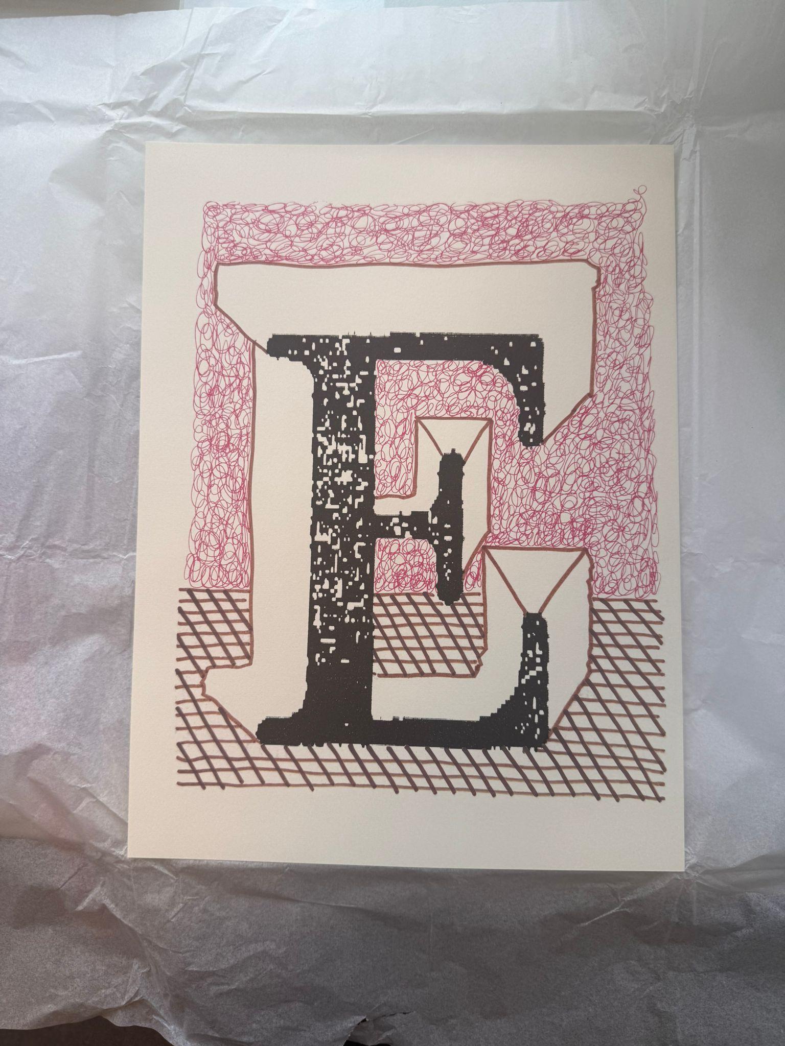 'E' From 'Hockney's Alphabet' By David Hockney For Sale 4
