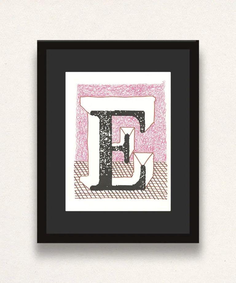 'E', Hockney's Alphabet, David Hockney and Stephen Spender, Lithograph, 1991 For Sale 4