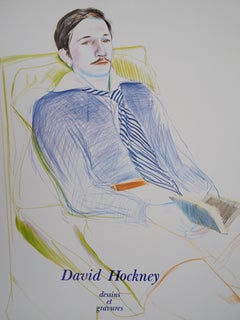 Hombre Elegante Leyendo (Retrato de J de Bascher)  - Cartel Vintage Original (1975)