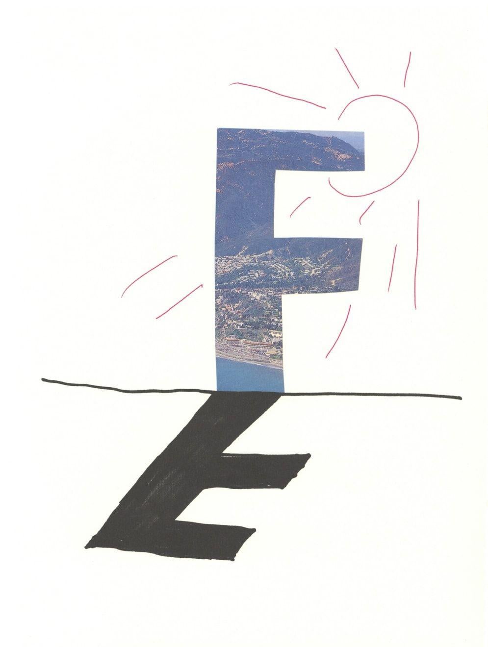 'F' From 'Hockney's Alphabet' 

By David Hockney

David Hockney is a renowned British artist known for his vibrant paintings and innovative use of technology in art. His work often explores themes of perspective and the beauty of everyday life,