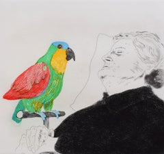Félicité schlafend mit Papagei, aus: Illustration für ein einfaches Herz von Gustave