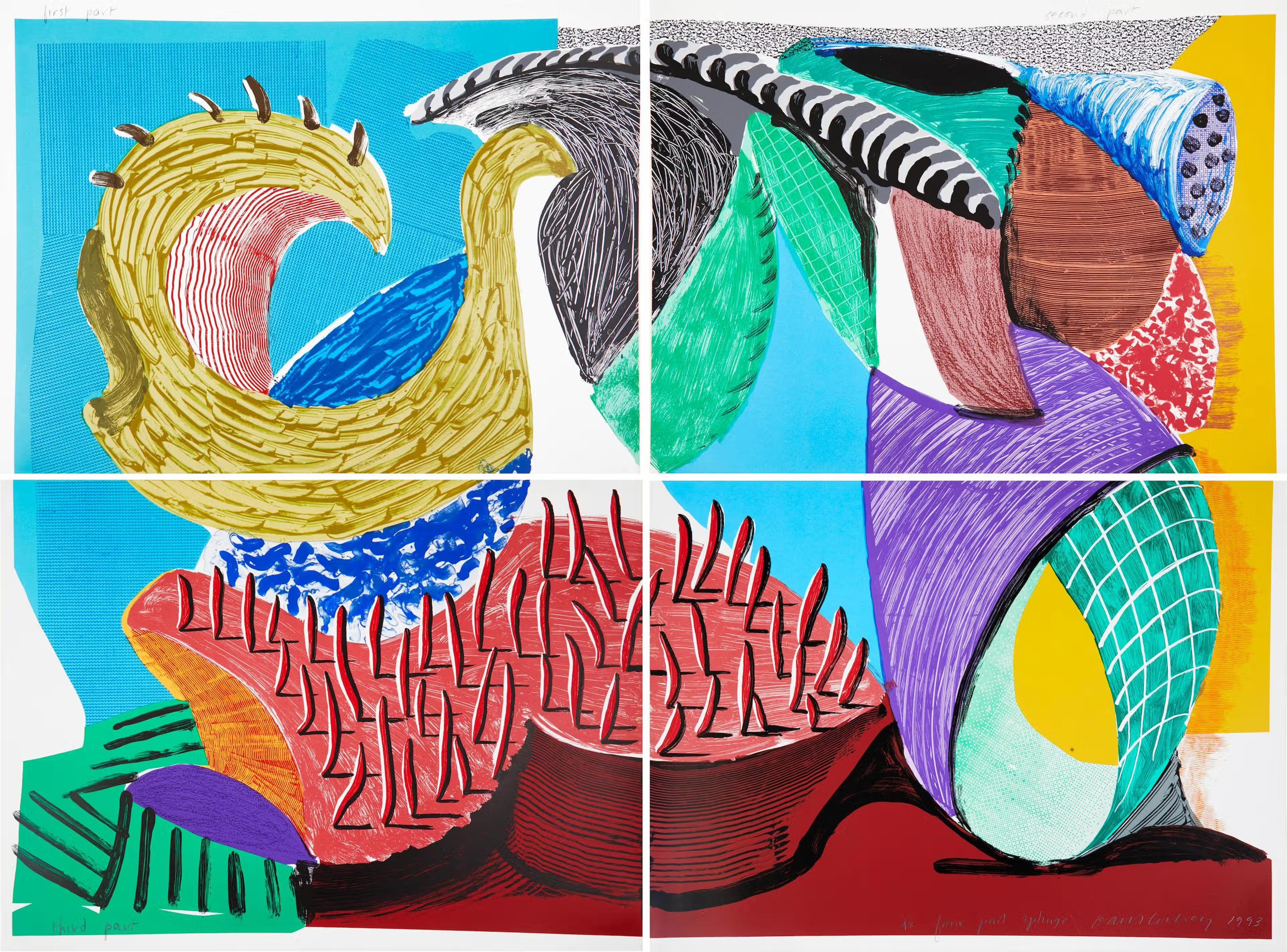 David Hockney Abstract Print - Four Part Splinge