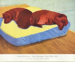 Framed Offset Print of Dog Painting 38, David Hockney, 1995, Excellent