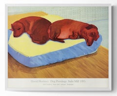 Framed Offset Print of Dog Painting 38, David Hockney, 1995, Excellent