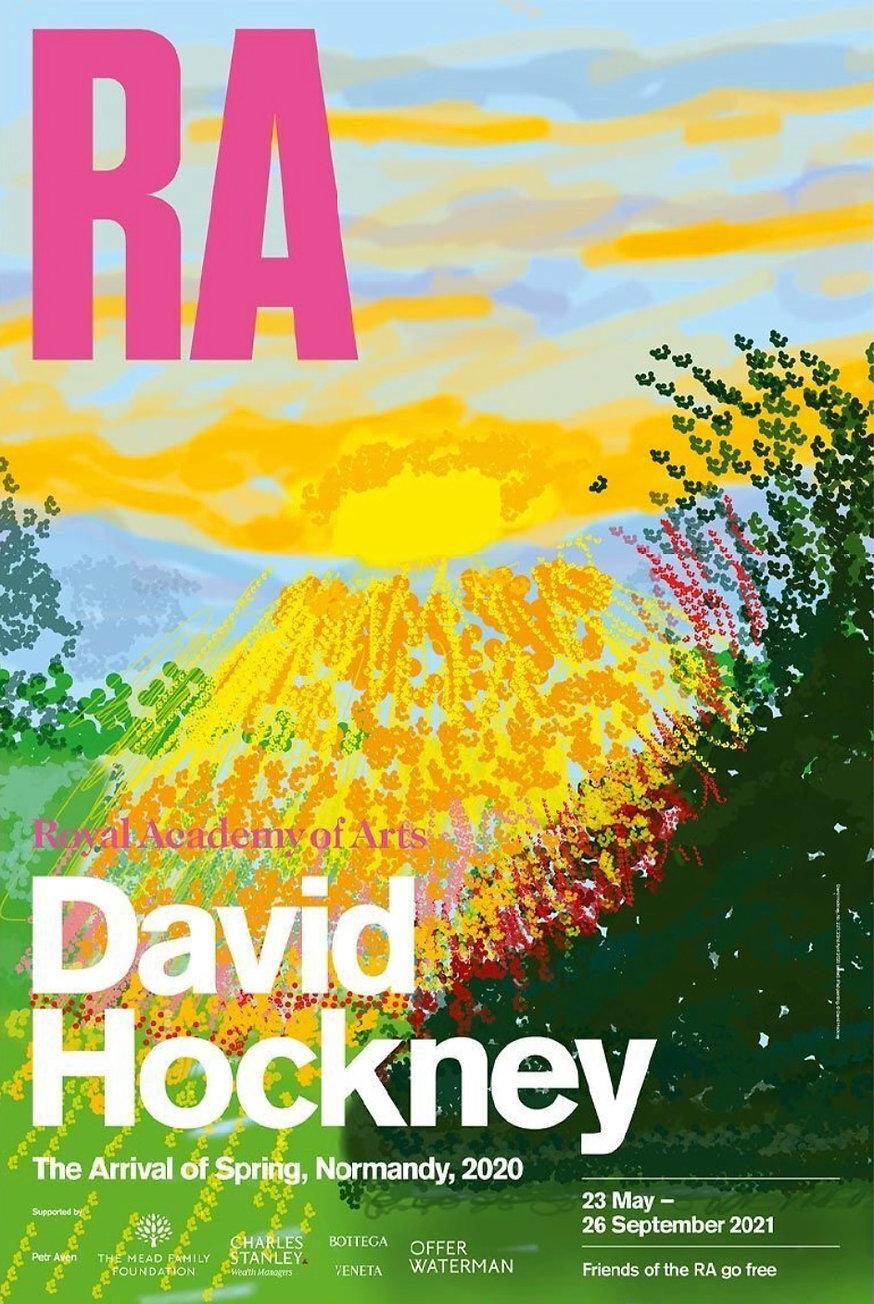 Full set of 4 The Arrival of Spring, Normandy exhibition posters – Print von David Hockney