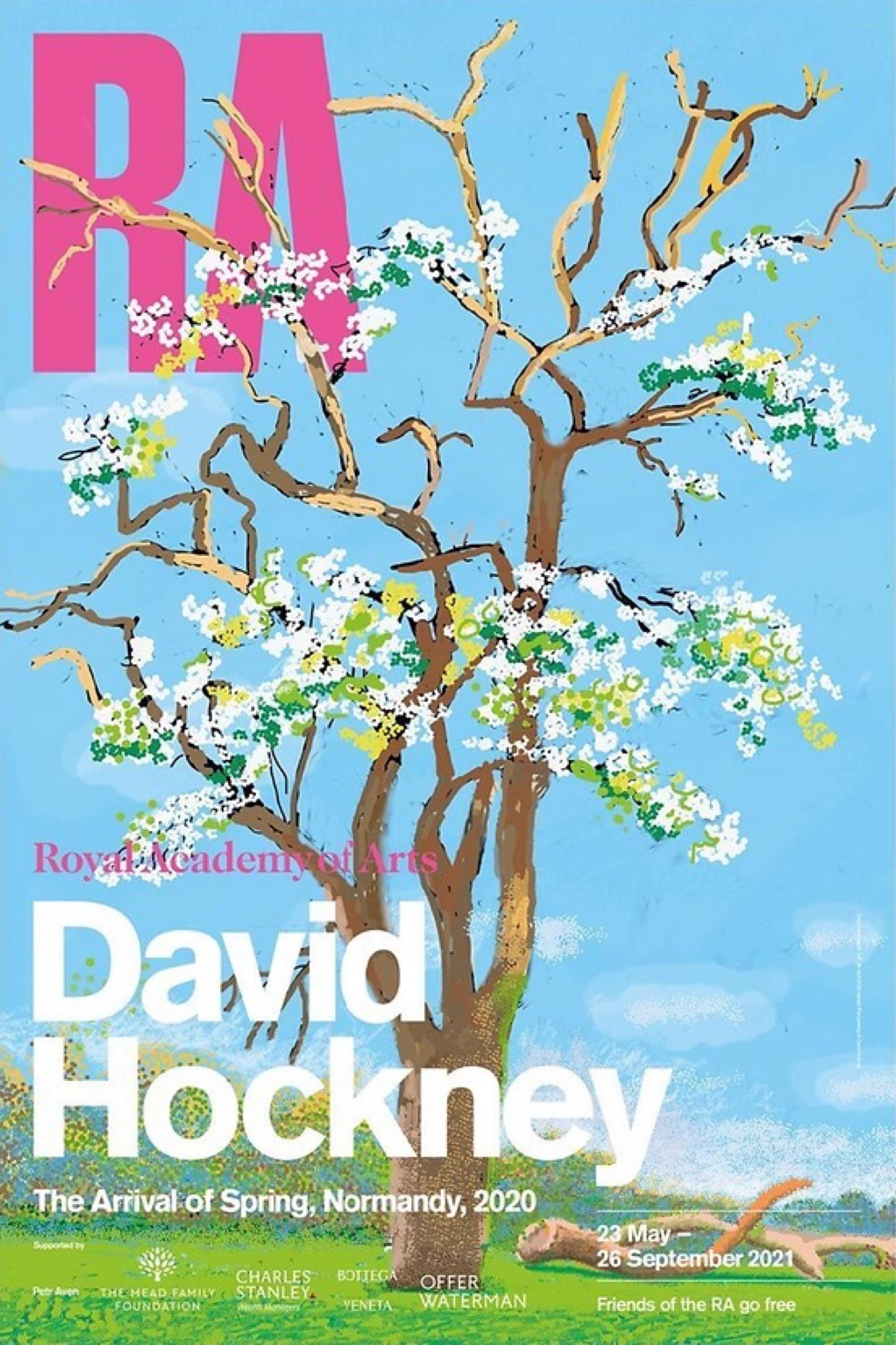 Full set of 4 The Arrival of Spring, Normandy exhibition posters (Zeitgenössisch), Print, von David Hockney