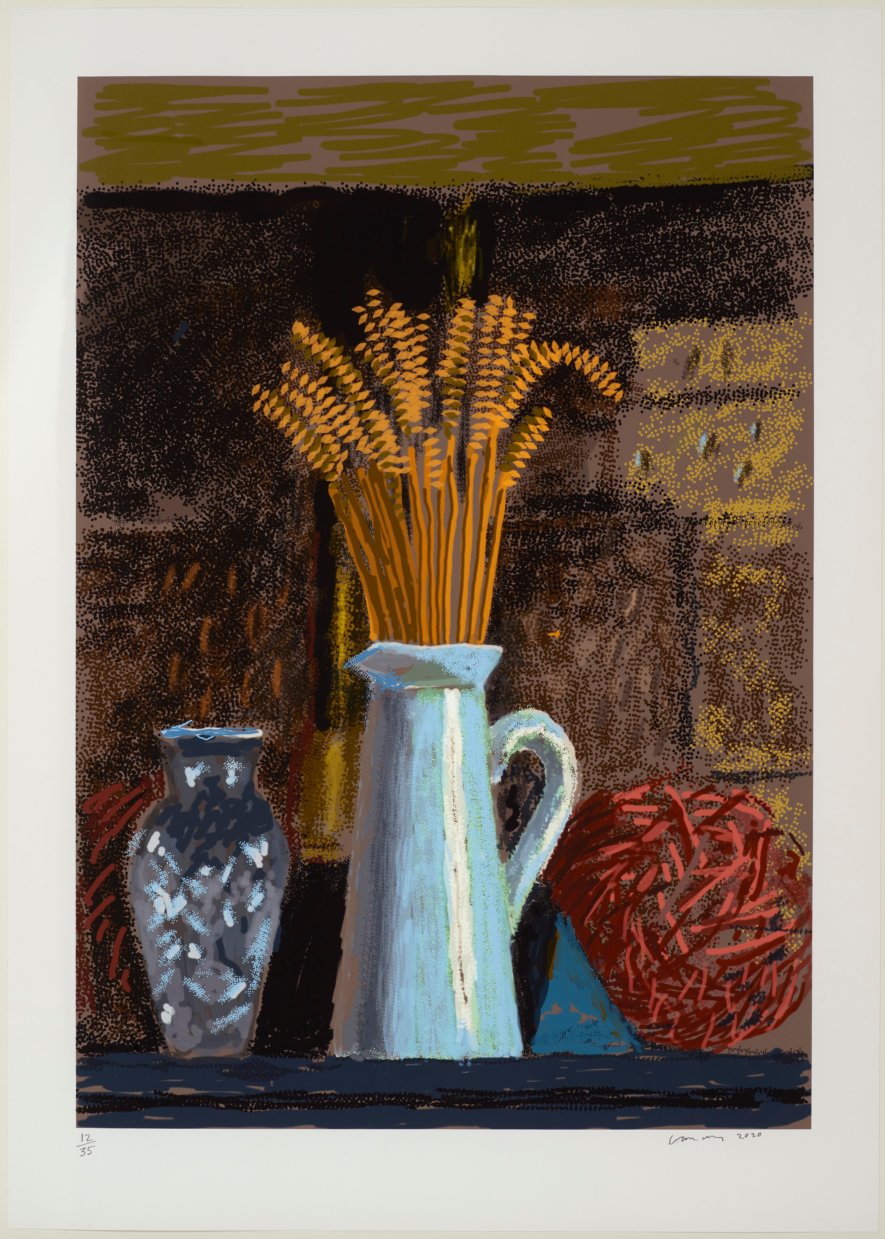 Glass Vase, Jug and Wheat - Post-War Print by David Hockney