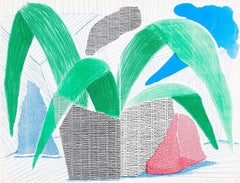 Vintage Green Grey 
Blue Plant, July (Diptych)