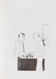 He Enquired After the Quality -- Etching, Aquatint by David Hockney