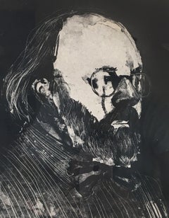 Henry '73 (Framed) David Hockney portrait drawing of Metropolitan Museum curator