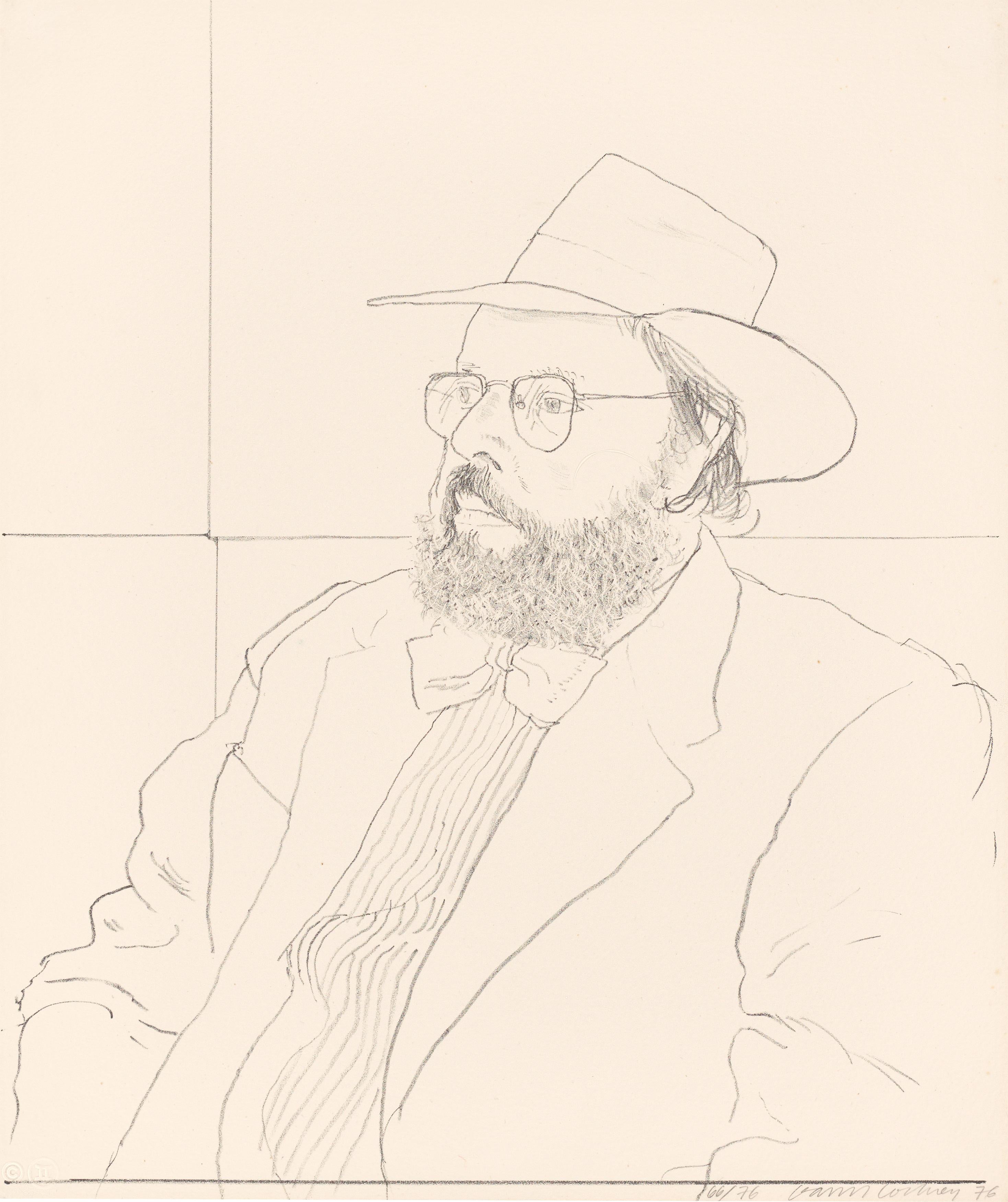 David Hockney Portrait Print - Henry Geldzahler with Hat