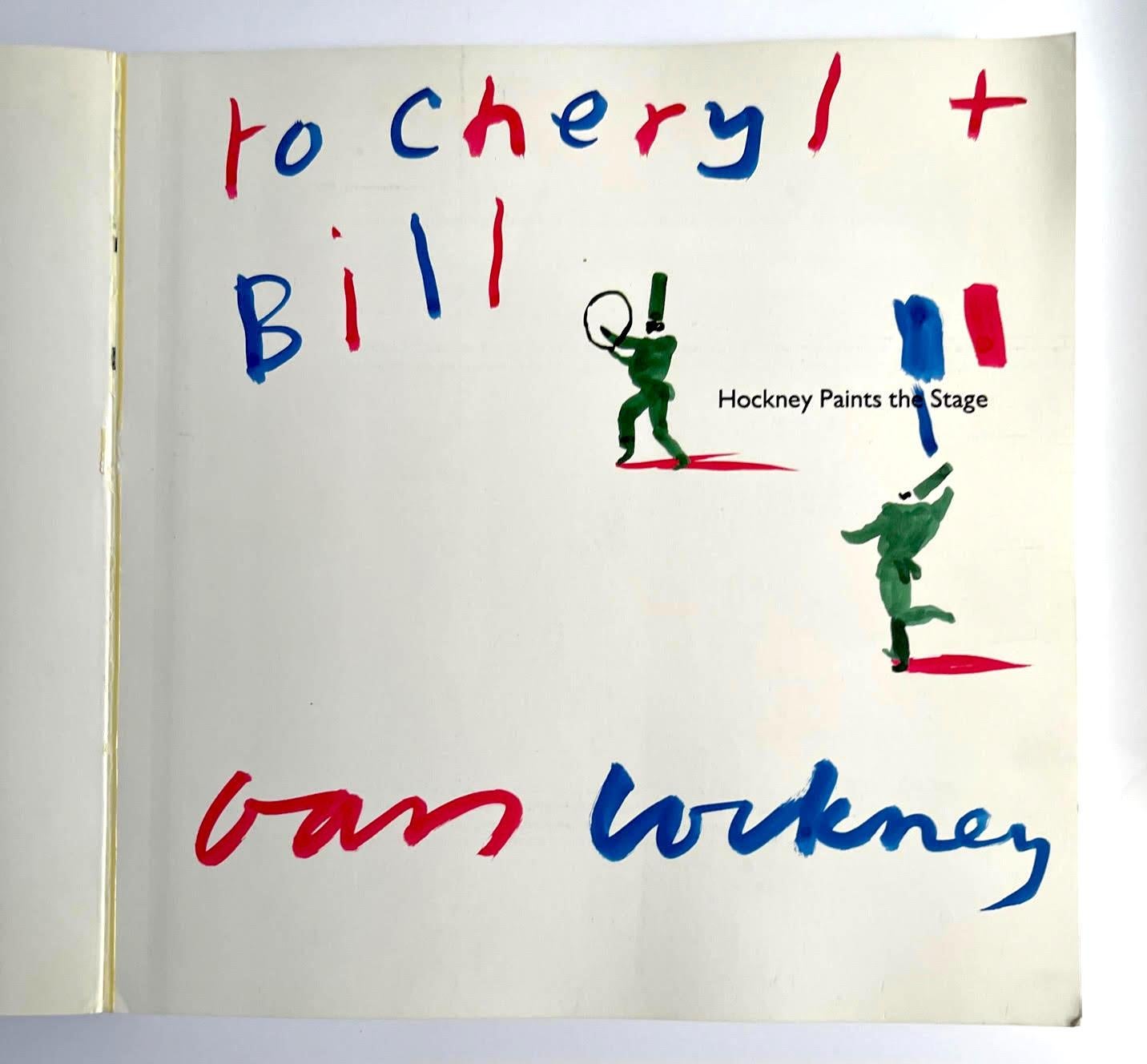 Hockney Paints the Stage (Hand signed and inscribed with French flag drawing) - Print by David Hockney