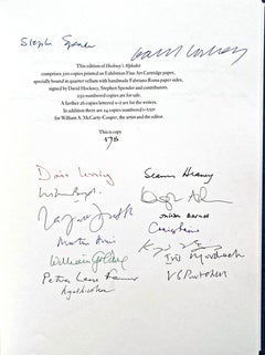 Hockney's Alphabet, portfolio of 26 lithographs signed by Hockney and 23 writers