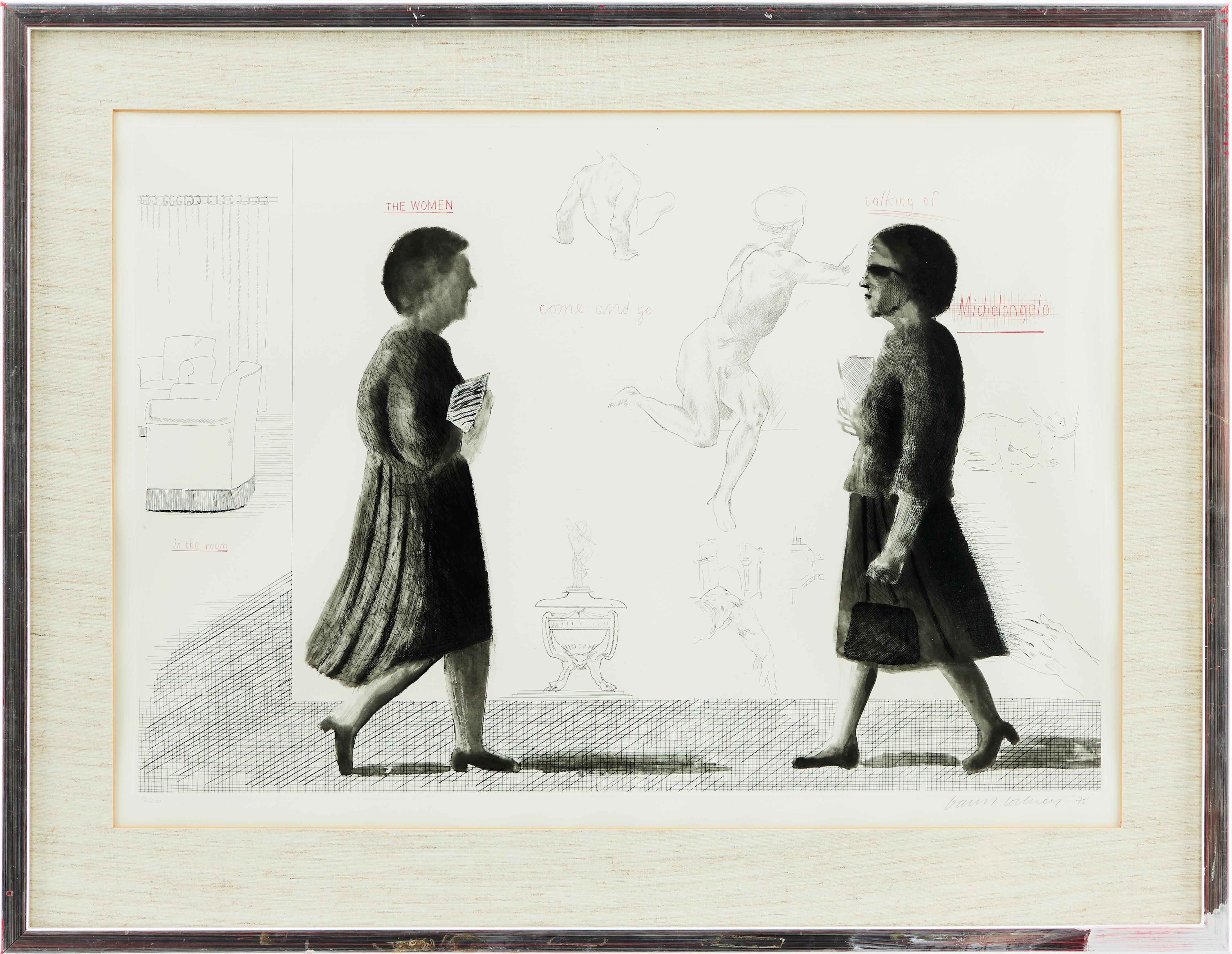 Hommage à Michel-Ange - Print de David Hockney