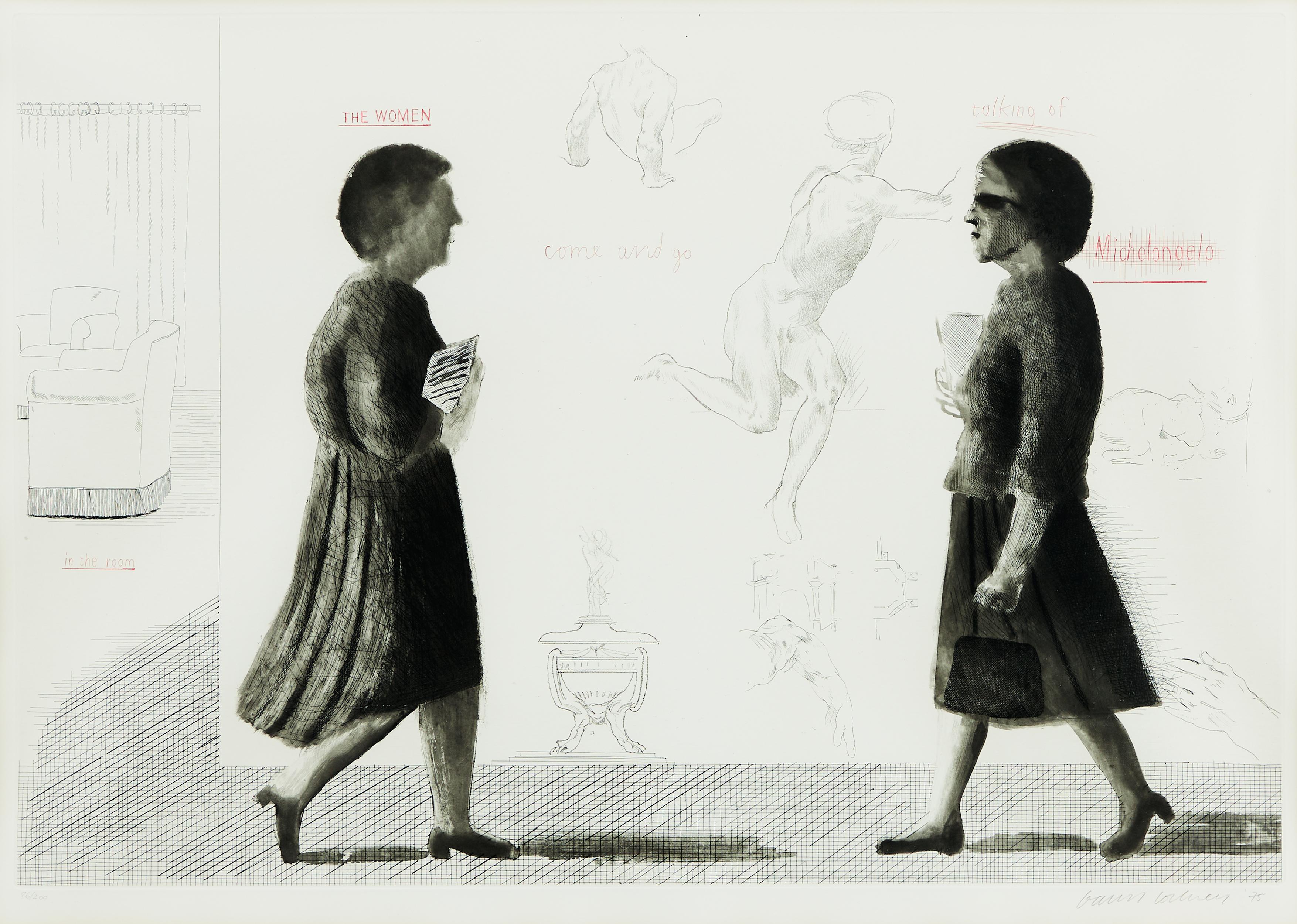Figurative Print David Hockney - Hommage à Michel-Ange