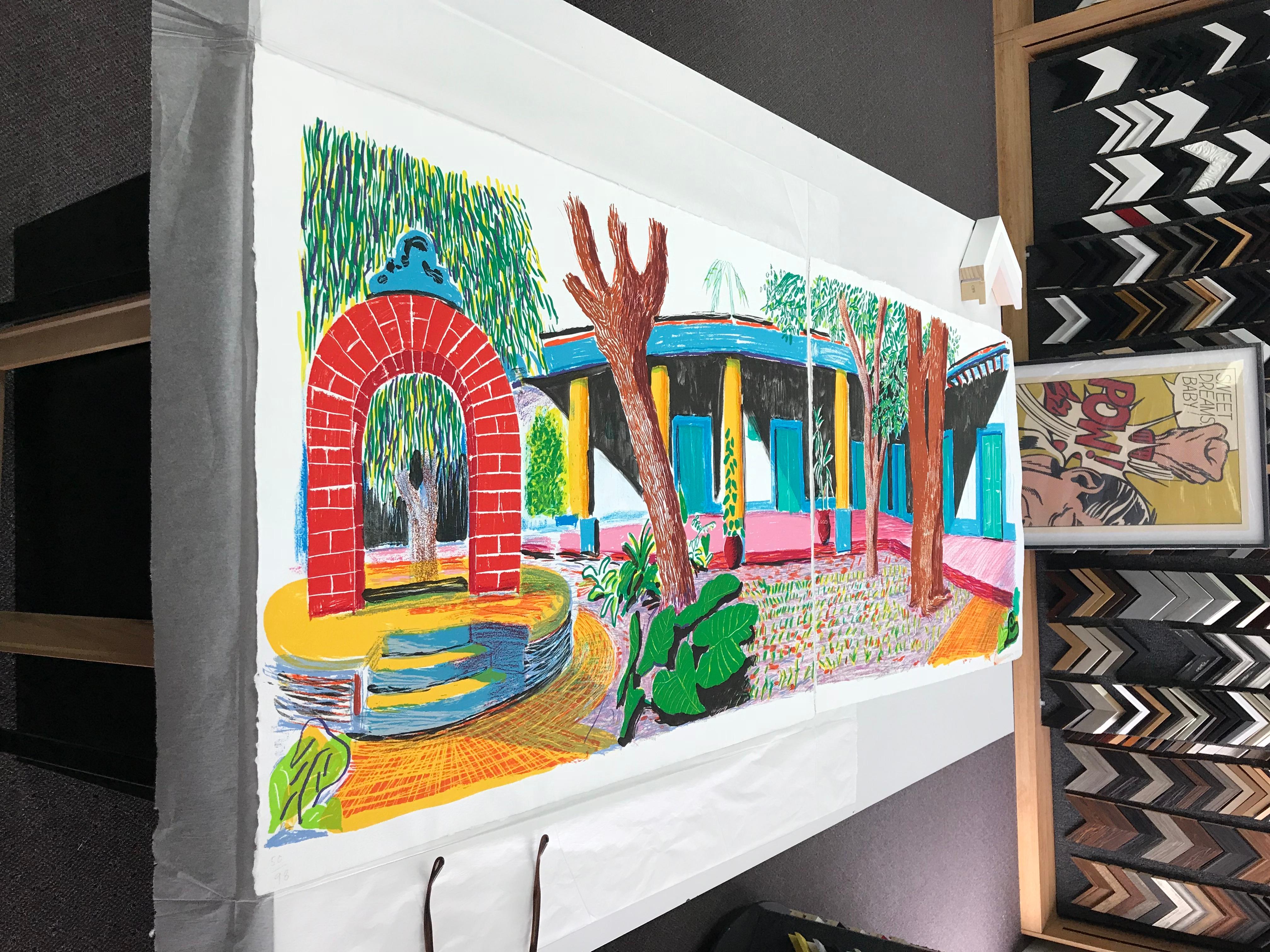 Hotel Acatlan: Second Day from the Moving Focus Series - Contemporary Print by David Hockney