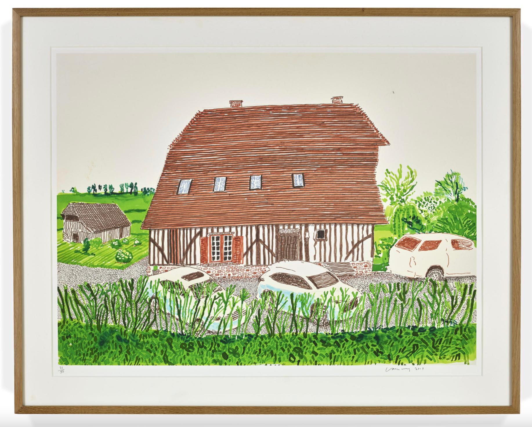 Landscape Print David Hockney - « In Front of House Looking South »
