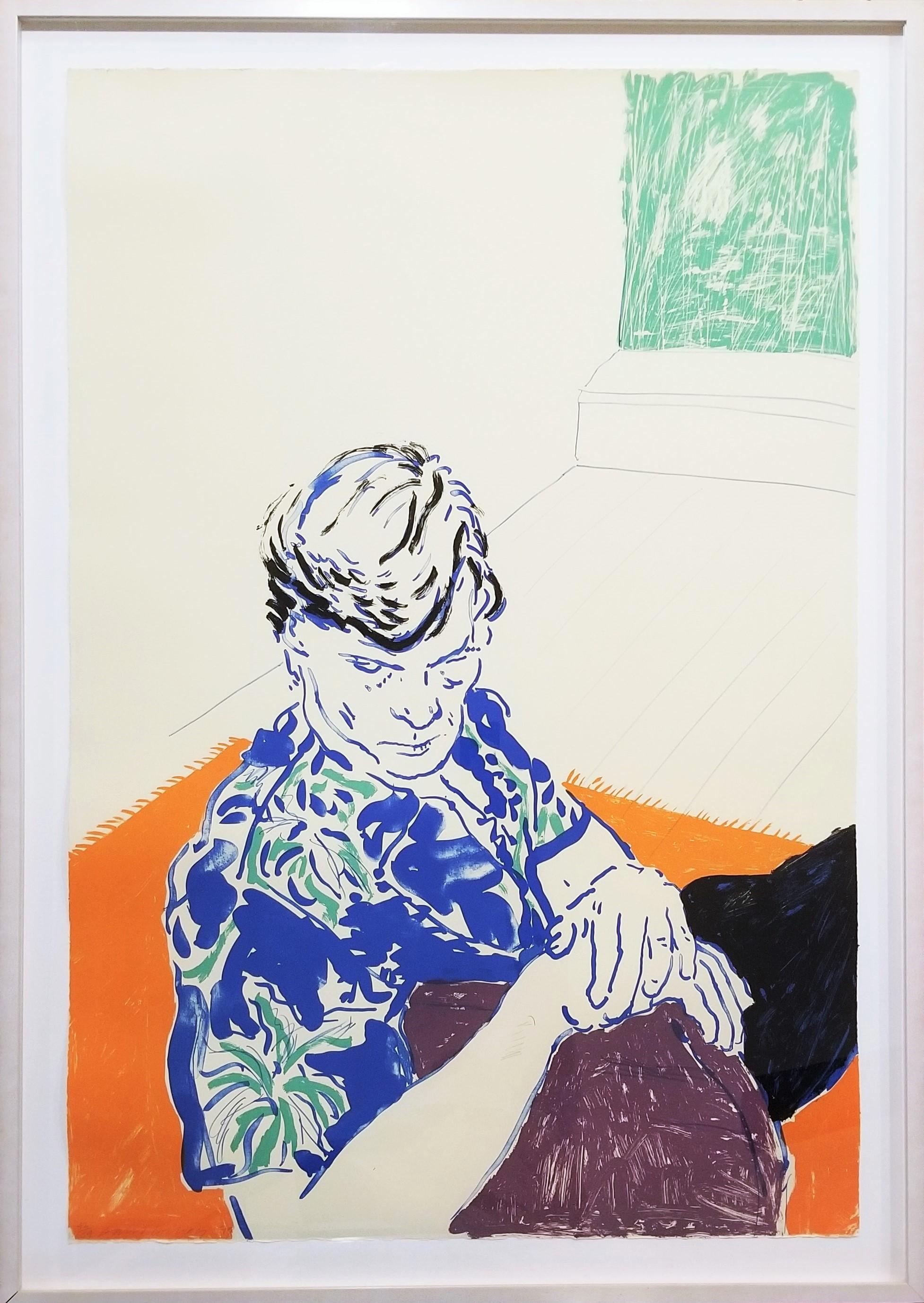 Joe with Green Window - Print by David Hockney