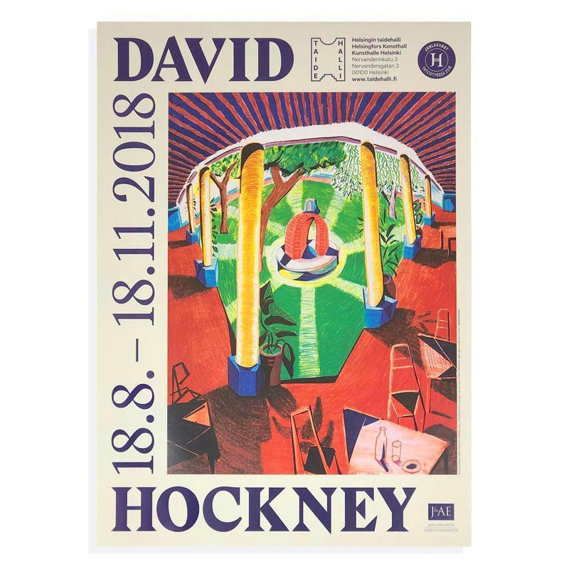 David Hockney Interior Print - Kunsthalle Helsinki Exhibition poster