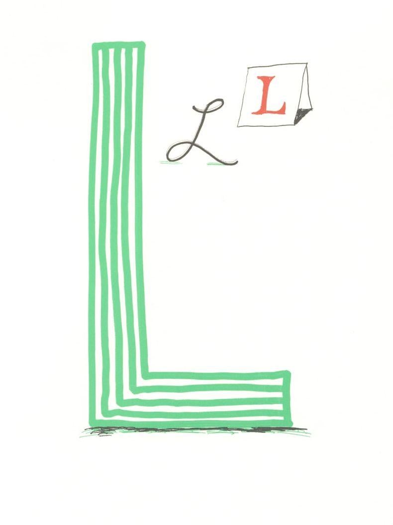 'L' From 'Hockney's Alphabet' By David Hockney For Sale 1