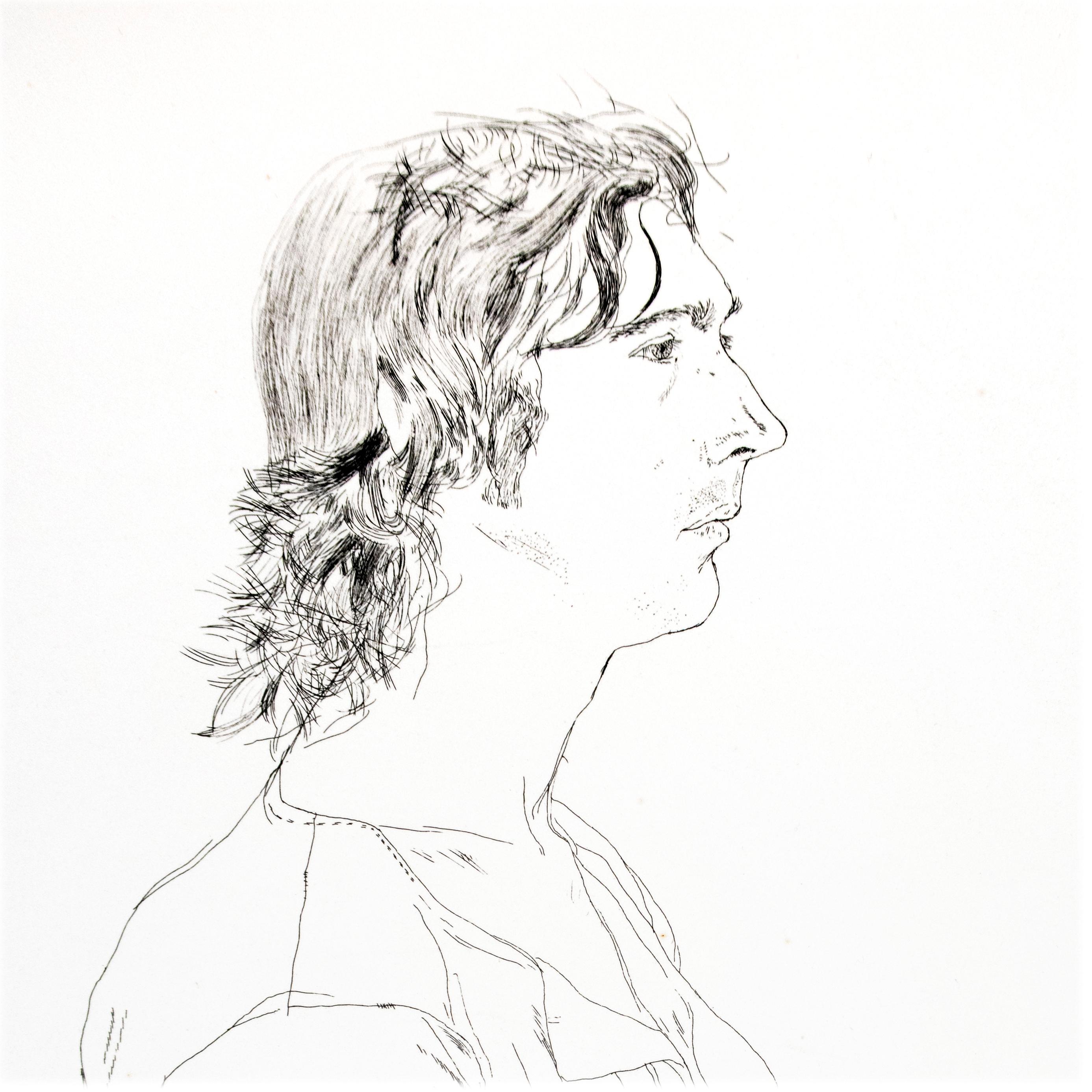 david hockney line drawing portraits