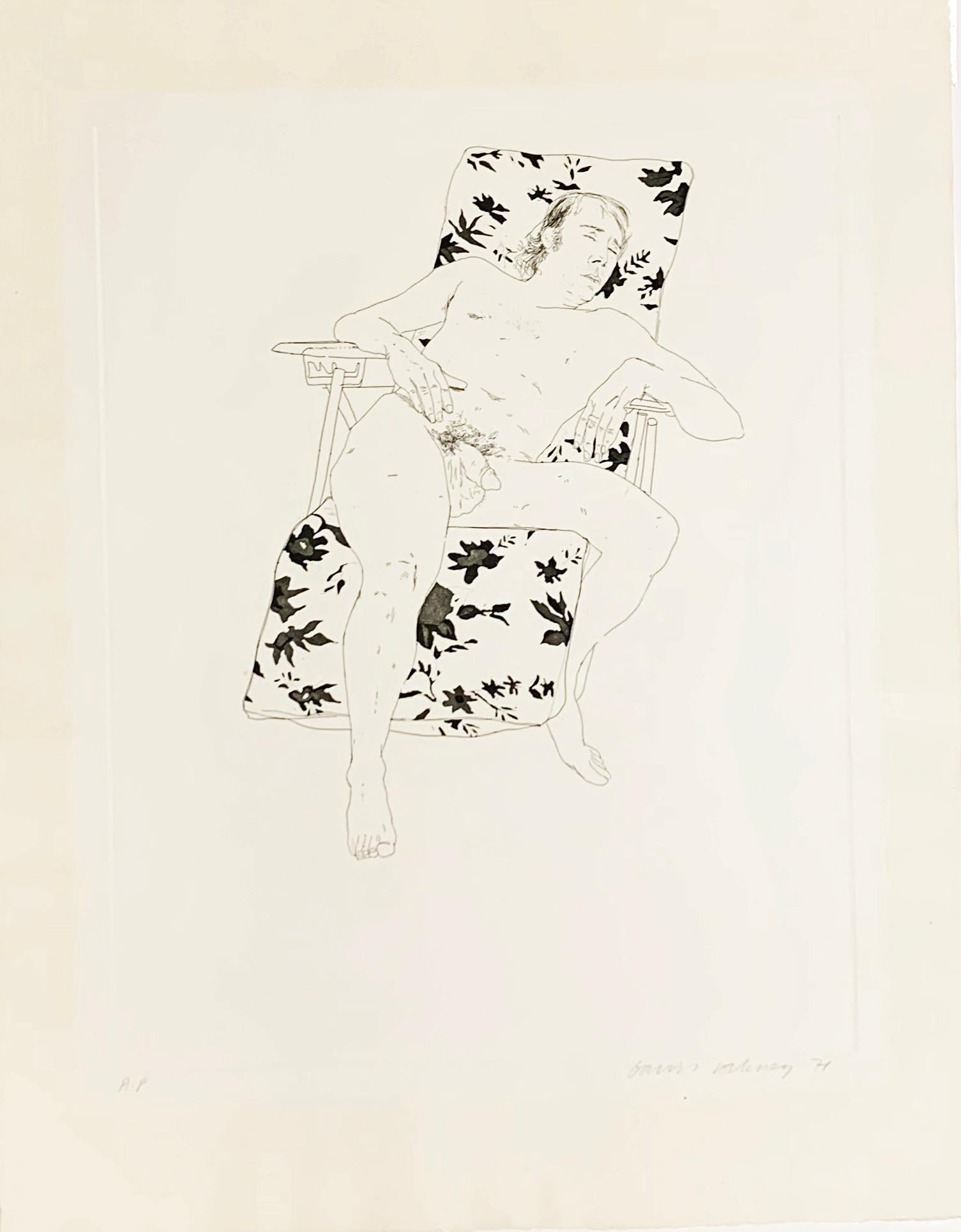 David Hockney Figurative Print - MO ASLEEP