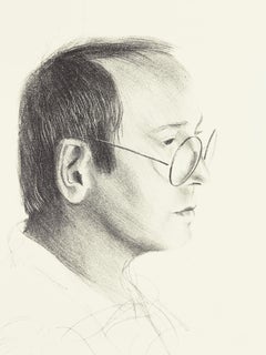 David Hockney Mo McDermott figure drawing artist portrait black and white pencil