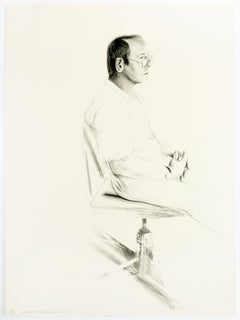 David Hockney Mo McDermott figure drawing artist portrait black and white pencil