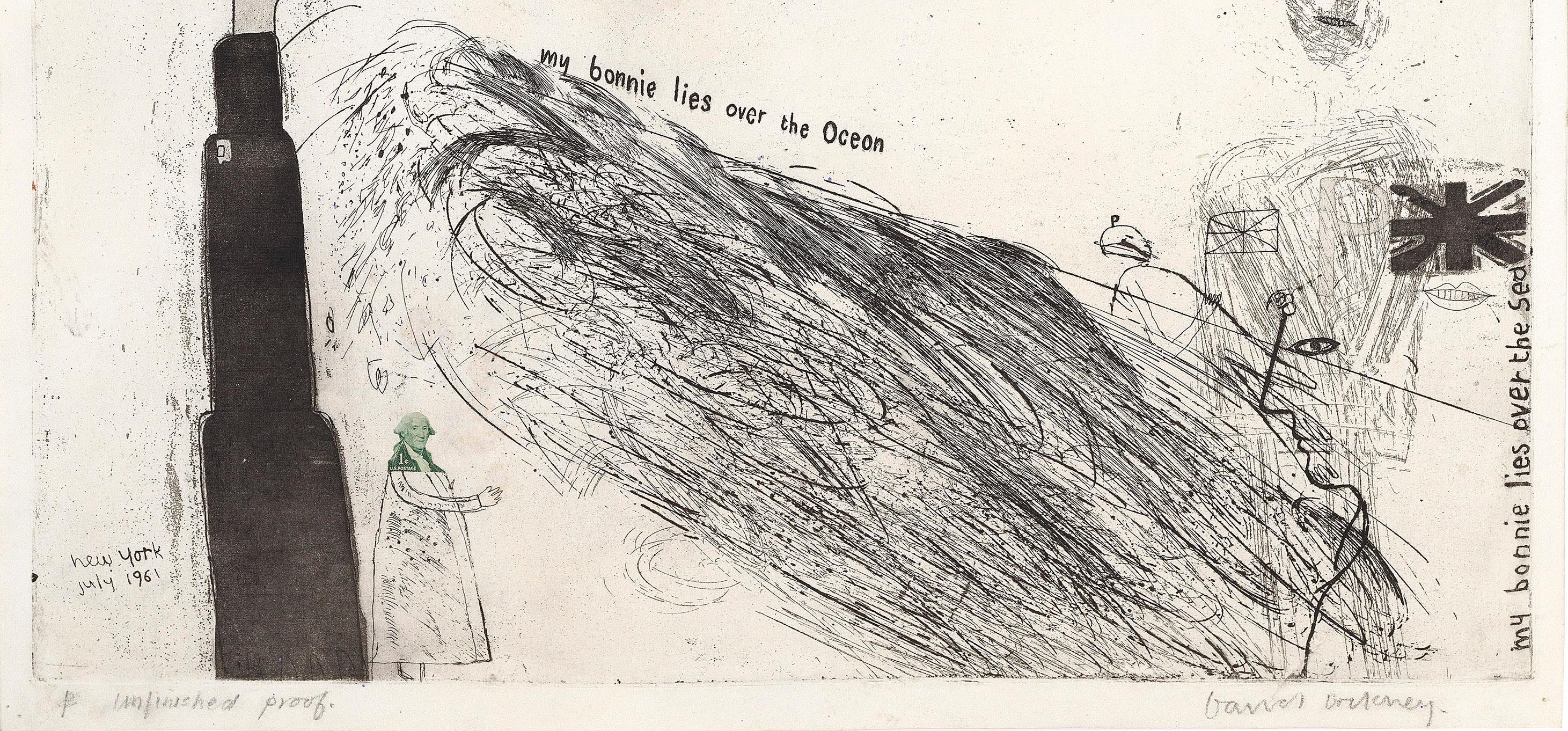 My Bonnie Lies Over the Ocean - David Hockney, Pop Art, Etching, Aquatint, Print 1