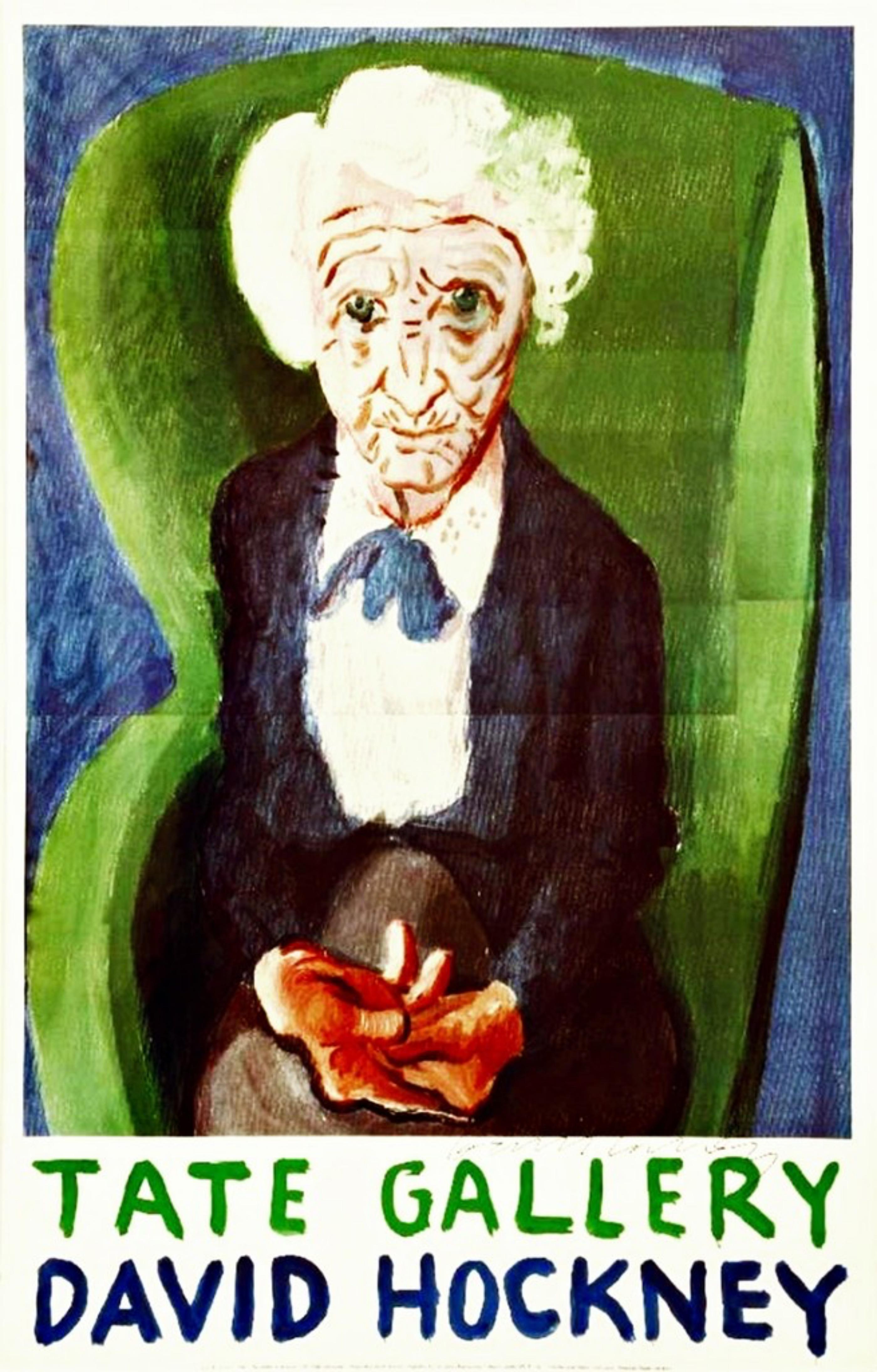 David Hockney Portrait Print - My Mother Bridlington, Hand Signed Tate Gallery print, Ed. of 250 w/official COA