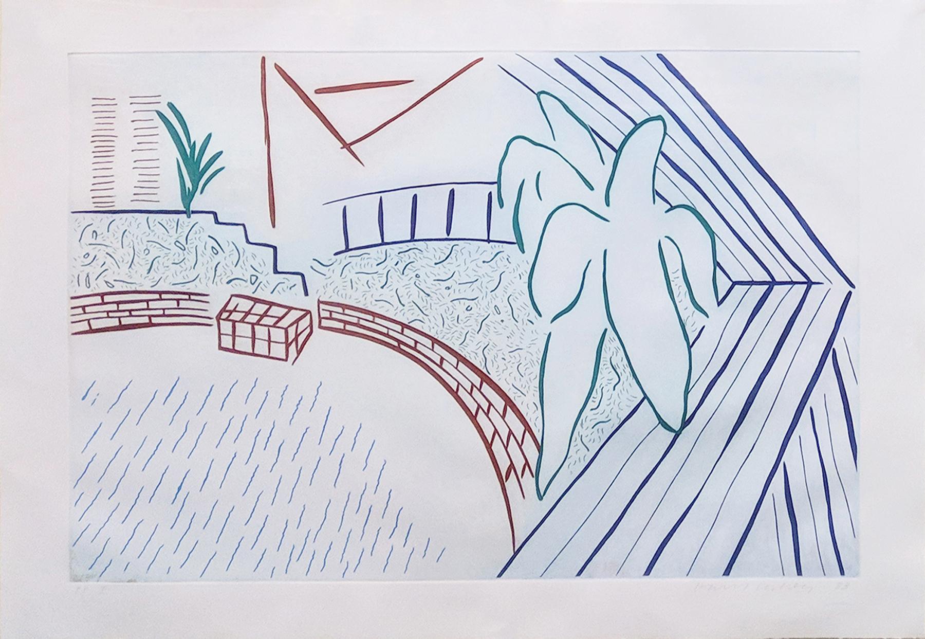 David Hockney Figurative Print - MY POOL AND TERRACE