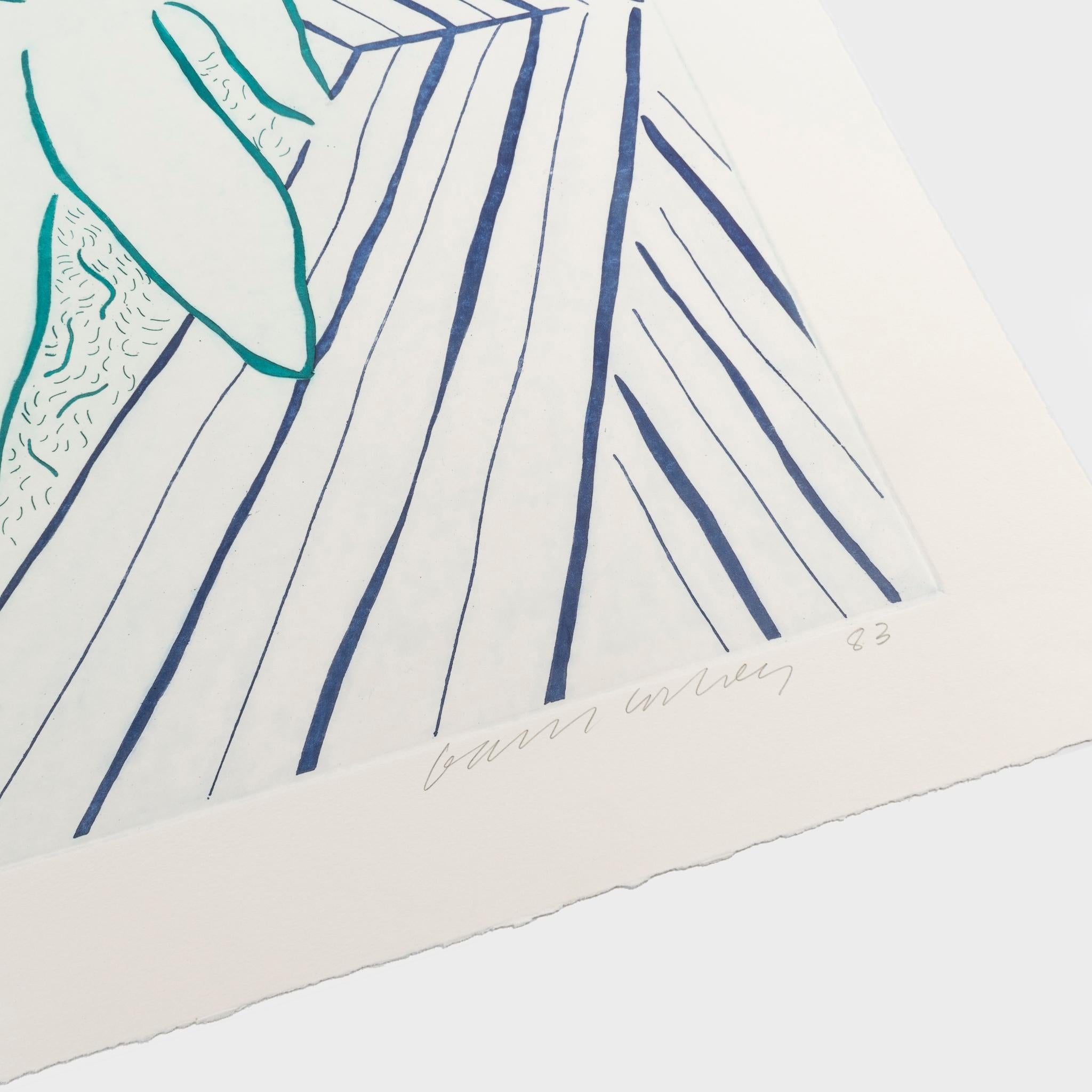 My Pool and Terrace (from Eight by Eight to Celebrate the Temporary Contemporary - Print by David Hockney
