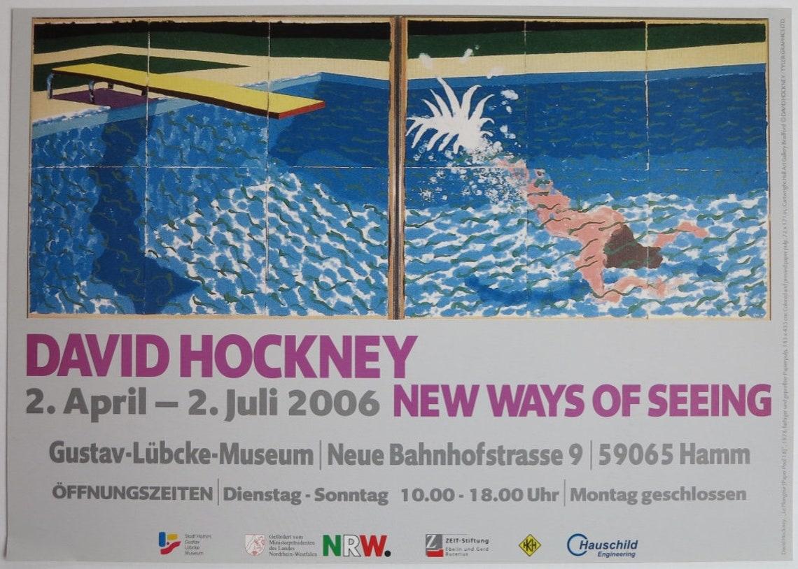 David Hockney Landscape Print - New Ways of Seeing (Le Plongeur / Paper Pool) Exhibition Poster
