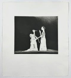 Il vecchio Rinkrank minaccia la principessa di David Hockney Le fiabe dei fratelli Grimm