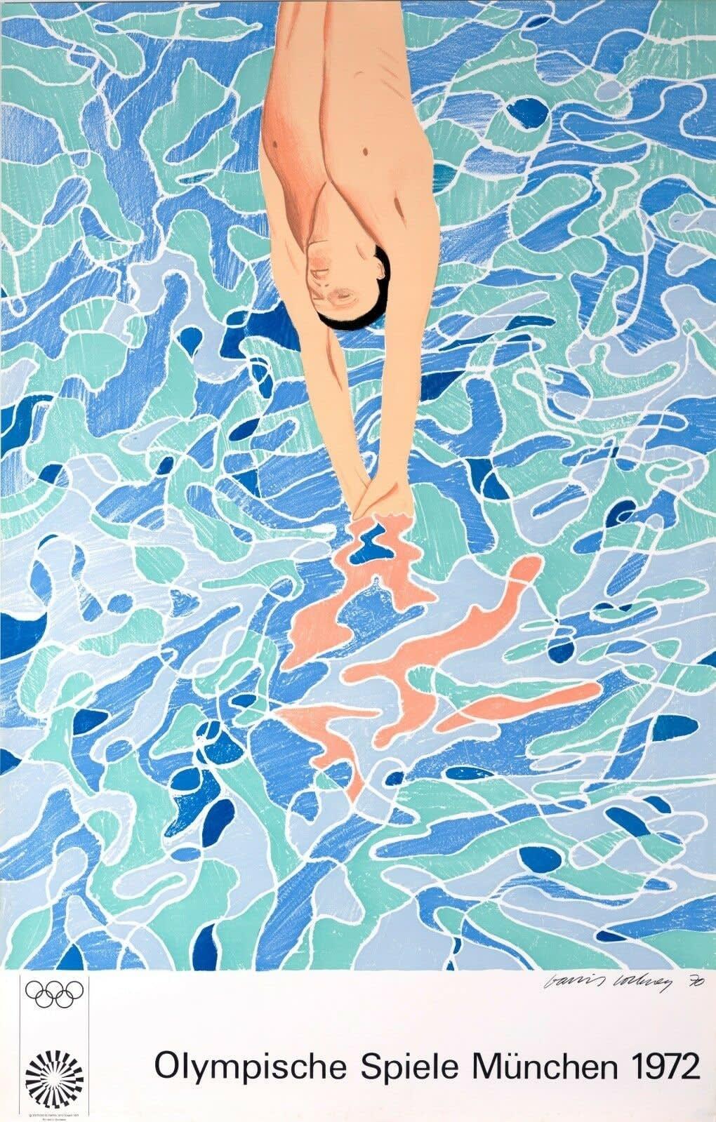 Cartel olímpico original de Múnich (after) David Hockney
