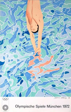 Original Munich Olympic Poster after David Hockney