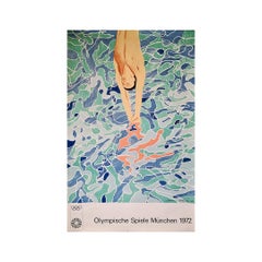 Original poster by David Hockney advertising the 1972 Summer Olympics in Munich