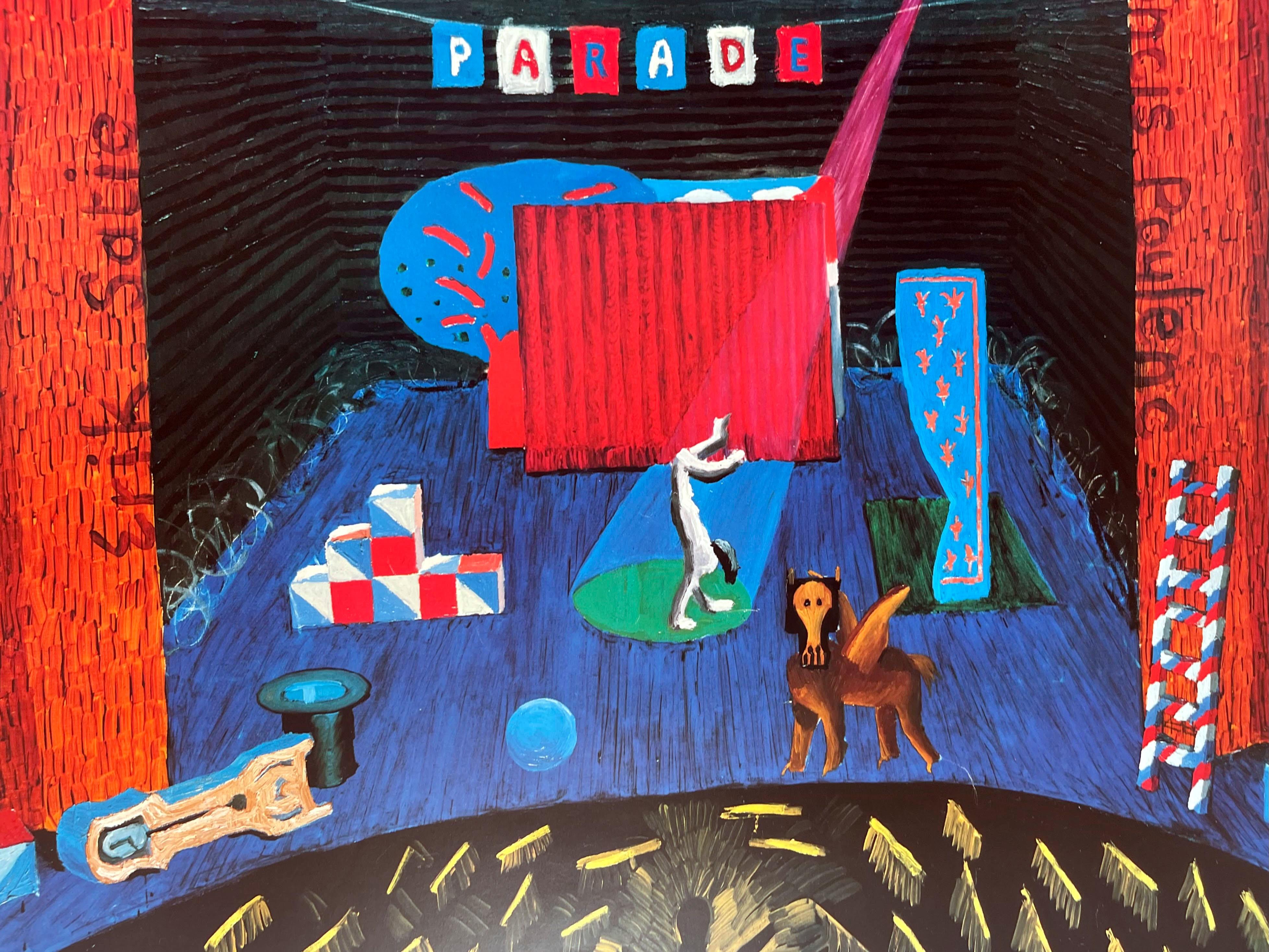 Paintings and Drawings for Parade offset lithograph Hand Signed by David Hockney For Sale 2