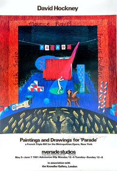 Retro Paintings and Drawings for Parade poster (Hand Signed by David Hockney)